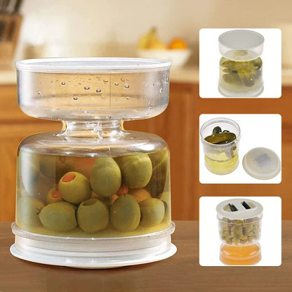 PickleFresh – Der praktische Essiggurken- & Olivenbehälter mit Sieb