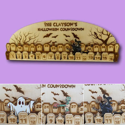 Halloween Countdown -Kalender aus Holz