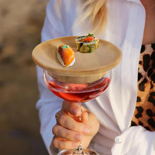 Eleganter Weinglas-Aufsatz – Perfekt für Wein und Snacks