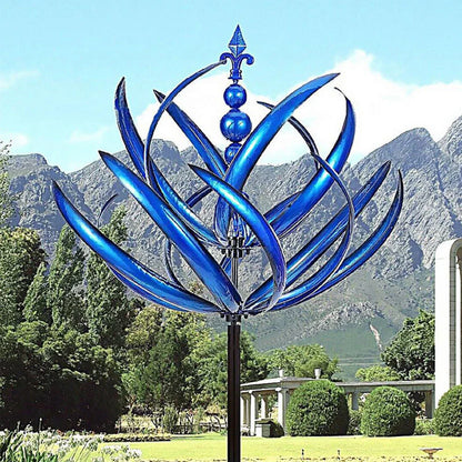 Blauer Metall-Windspinner