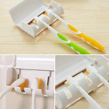 Praktischer Zahnpasta Spender & Zahnbürstenhalter Set
