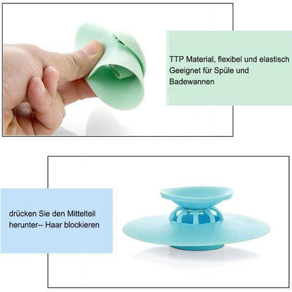 Flexibler Abfluss-Stöpsel mit Haarsieb