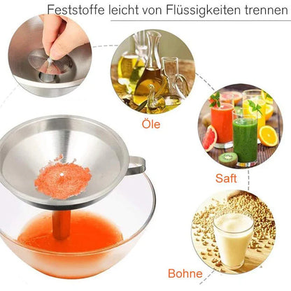 Edelstahl Küchenöltrichter mit Sieb