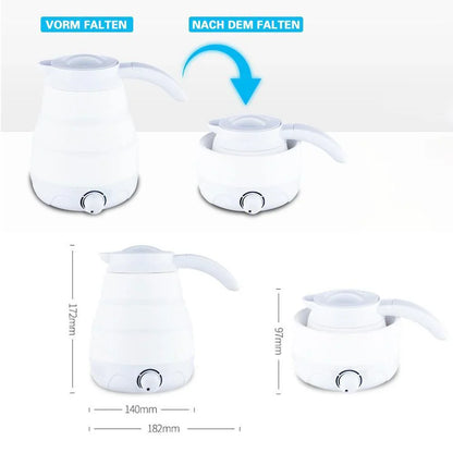 Faltbare Reise-Silikonkannen mit Universalstecker