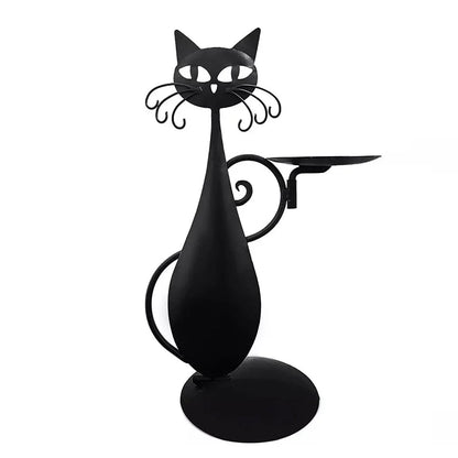 Mystischer Katzen-Kerzenhalter