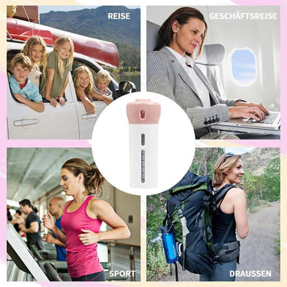 ReiseBuddy – 4-in-1 Spender für Shampoo, Lotion & mehr