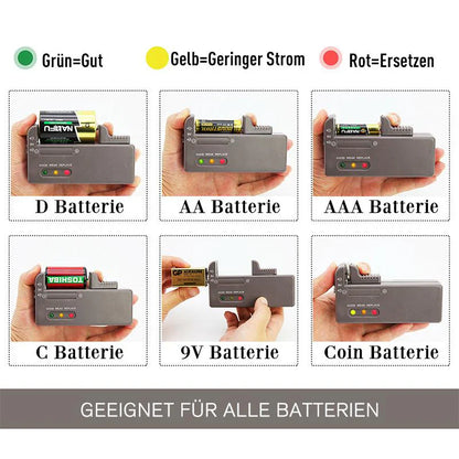 Batterie-Organizer mit Testgerät