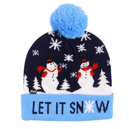 Weihnachtliche LED-Strickmütze mit festlichem Design