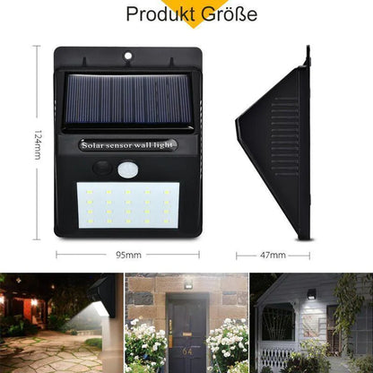 Superhelle Solar Wandleuchten mit Bewegungssensor – 20er Set