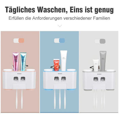 Praktisches Zahnbürstenhalter und Zahnpastaspender Set