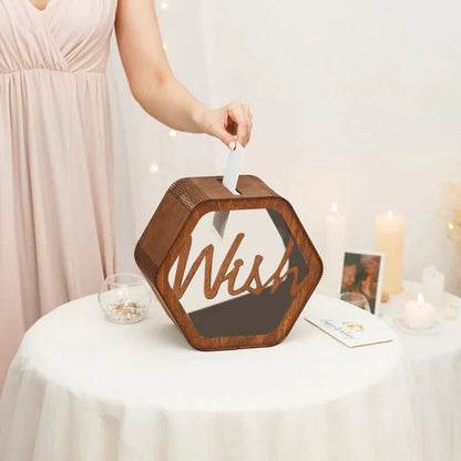Personalisierte Hochzeitsgeschenkbox im Sechskant-Design