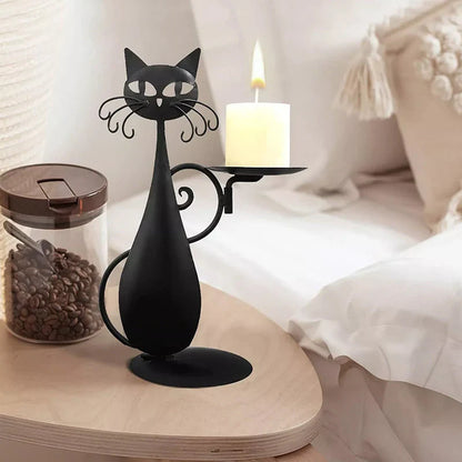 Mystischer Katzen-Kerzenhalter