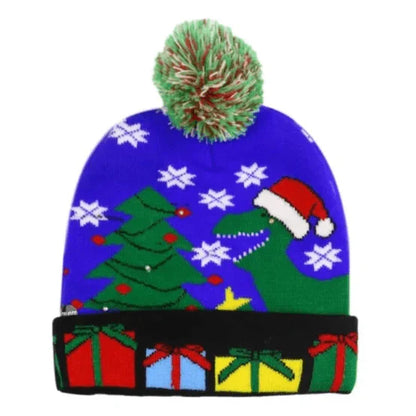 Weihnachtliche LED-Strickmütze mit festlichem Design
