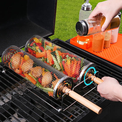 Drehbarer Edelstahl-Grillkäfig