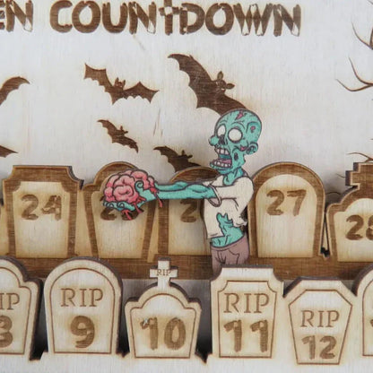 Halloween Countdown -Kalender aus Holz