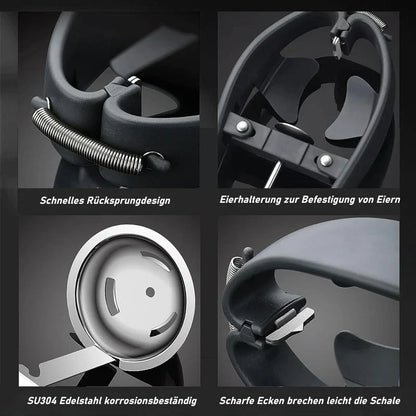 Edelstahl-Eiöffner – Perfektes Trennen von Eiweiß & Eigelb
