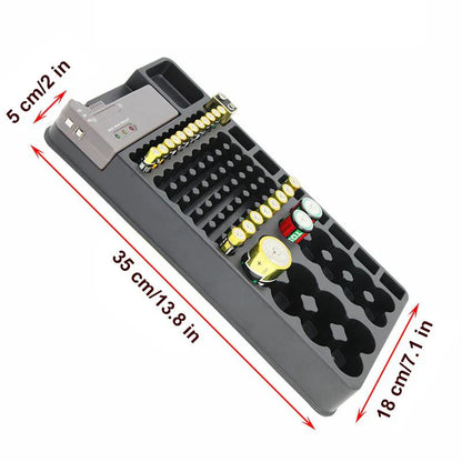 Batterie-Organizer mit Testgerät