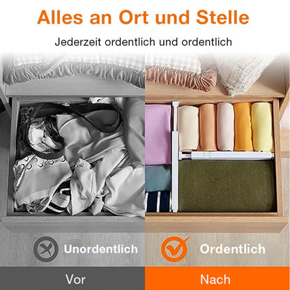 Erweiterbare Schubladenteiler für ordentliche Aufbewahrung