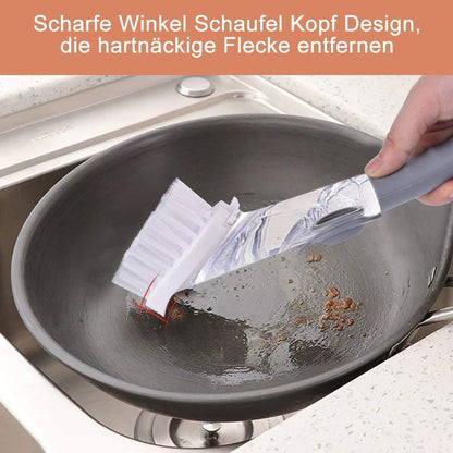 Praktische Küchenbürste mit Langem Griff und Seifenspender