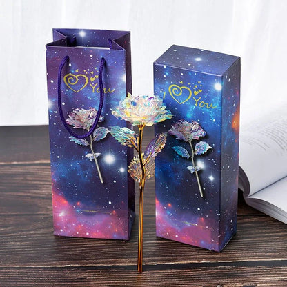 Bunte Galaxie Rose – Ein ewiges Zeichen der Liebe