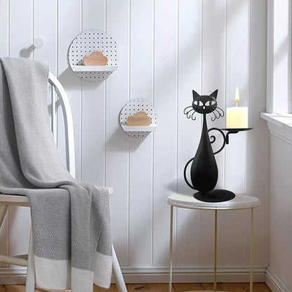 Mystischer Katzen-Kerzenhalter