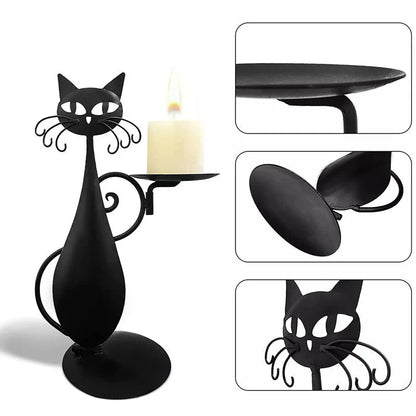 Mystischer Katzen-Kerzenhalter