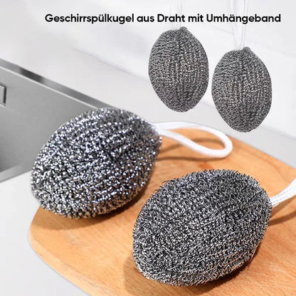 Edelstahl-Spülkugel mit Halteschlaufe