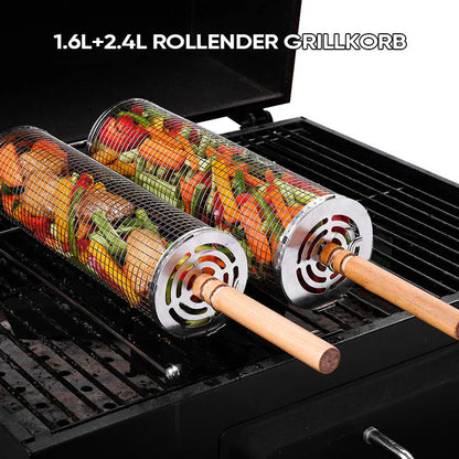 Drehbarer Edelstahl-Grillkäfig