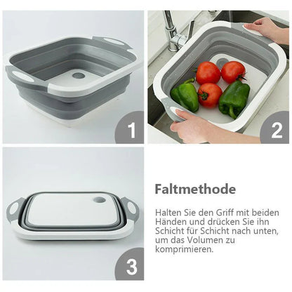 Kompakter Klappkorb – Ihr 3-in-1 Küchenhelfer