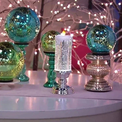 LED-Weihnachtskerzen mit Glitzereffekt