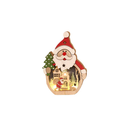 LED-Weihnachtslichter aus Holz