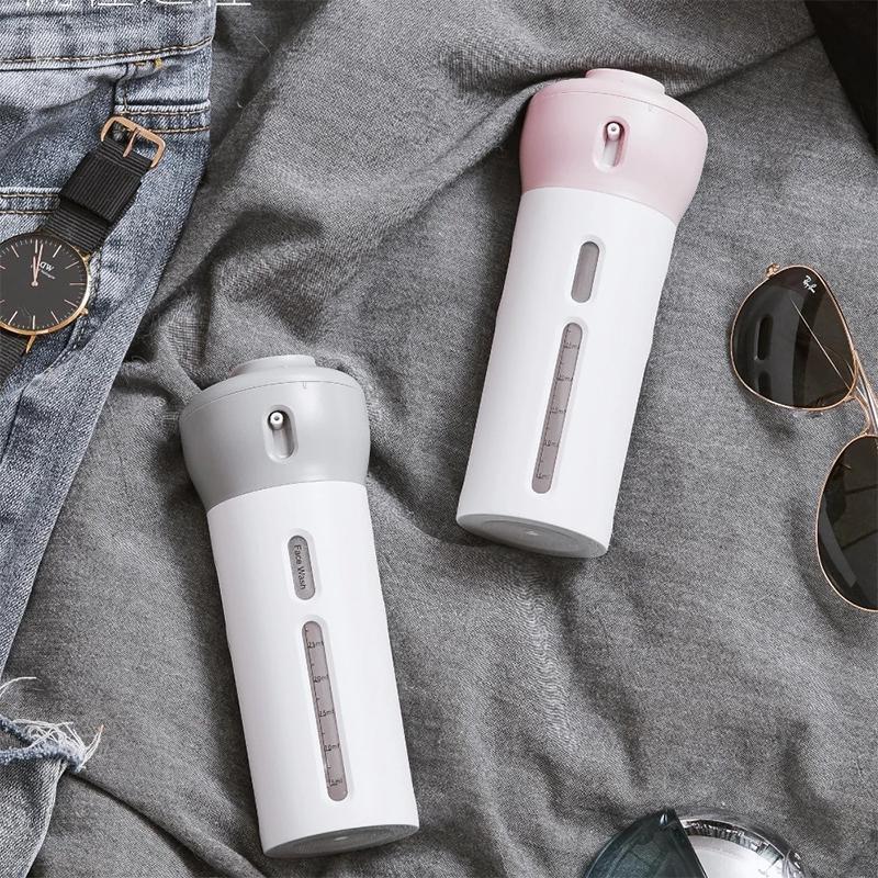 ReiseBuddy – 4-in-1 Spender für Shampoo, Lotion & mehr