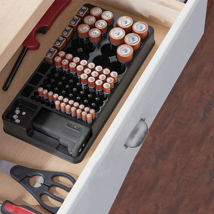 Batterie-Organizer mit Testgerät