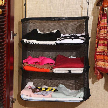 3-in-1 Faltbarer Aufbewahrungsbeutel mit Haken – Vielseitiger Kleiderschrank-Organizer für Reisen und Zuhause