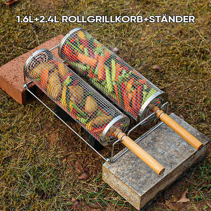 Drehbarer Edelstahl-Grillkäfig