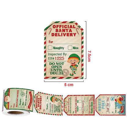 Weihnachtliche Geschenkaufkleberrolle (200 Stück)