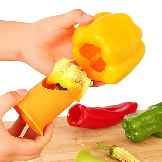 Praktischer Paprikakernentferner (2 Stück, zufällige Farbe)