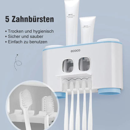 Praktisches Zahnbürstenhalter und Zahnpastaspender Set
