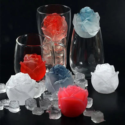 3D Silikon-Rosenform – Eiswürfelform für kreative Getränke