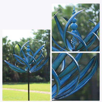 Blauer Metall-Windspinner