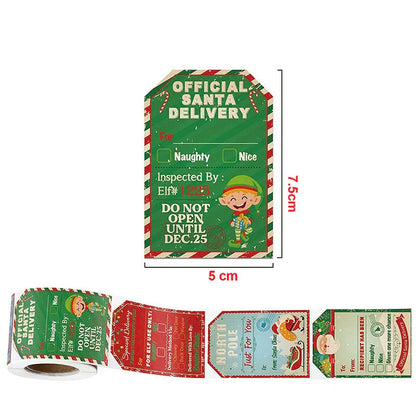 Weihnachtliche Geschenkaufkleberrolle (200 Stück)