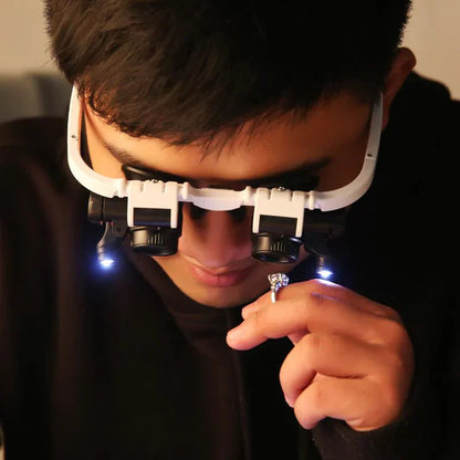 LED-Lupenbrille mit Vergrößerung