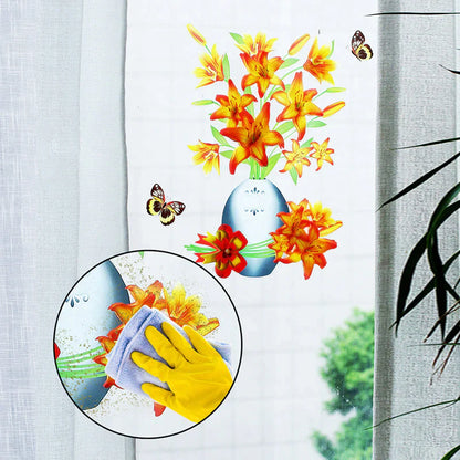 3D Blumen Wandtattoo Set – DIY Pflanzenvase