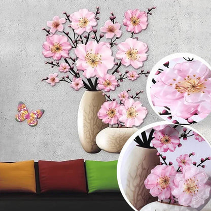 3D Blumen Wandtattoo Set – DIY Pflanzenvase