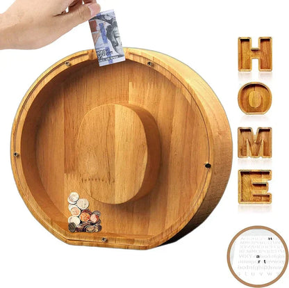 Personalisierbare Sparbox aus Holz – Stilvoll und nachhaltig