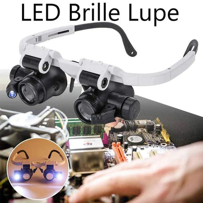 LED-Lupenbrille mit Vergrößerung