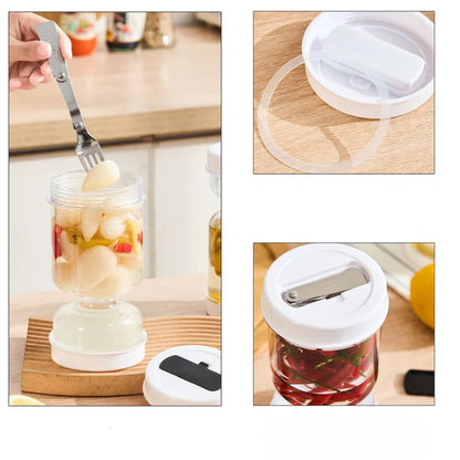 Multifunktionales Vorratsglas mit Abtropfsieb