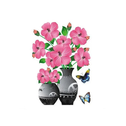 3D Blumen Wandtattoo Set – DIY Pflanzenvase
