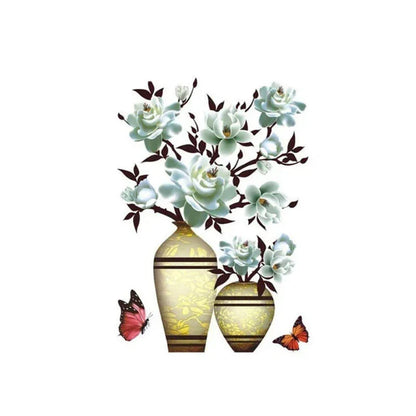 3D Blumen Wandtattoo Set – DIY Pflanzenvase