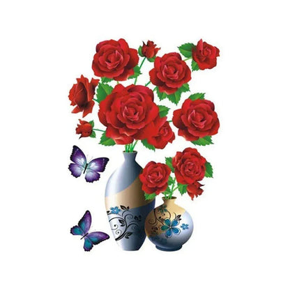 3D Blumen Wandtattoo Set – DIY Pflanzenvase